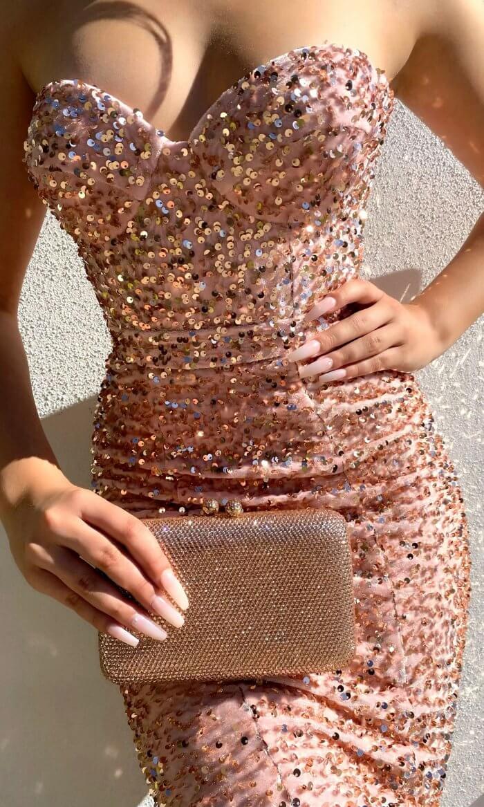 NATALIE BLUSH SEQUIN VELVET